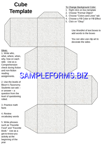 Cube Template For Teachers pdf ppt free